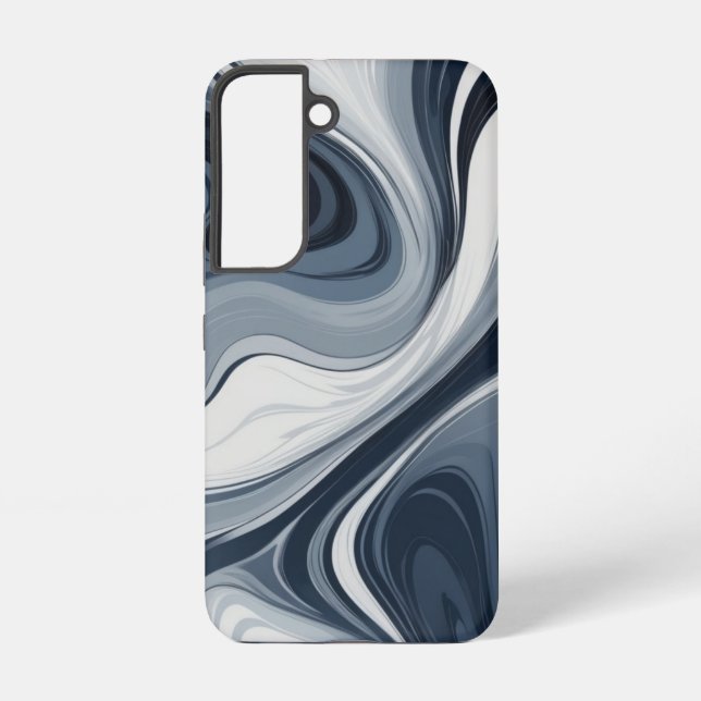 Coque Samsung Galaxy Tourbillons de lait blanc dans du bleu foncé (Verso)