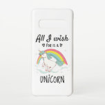Coque Samsung Galaxy S10 Tout ce que je souhaite est une licorne<br><div class="desc">Belle, douce et heureuse licorne. Unique et attrayant design de licorne. Un match parfait pour les petits comme pour les adultes. Super idée cadeau. Bon pour les petits et les grands.</div>
