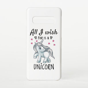 Coque Samsung Galaxy S10 Tout ce que je souhaite est une licorne