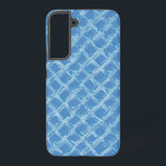Coque Samsung Galaxy treillis à brosse bleu<br><div class="desc">Ce boîtier téléphonique est doté d'un motif en treillis (diamant) revigorant, rendu dans des tons bleus vifs. Le design est caractérisé par des lignes rugueuses et énergiques qui semblent être peintes avec un effet de brosse dynamique, donnant à la structure géométrique un mélange unique de chaleur artisanale et d'esprit artistique...</div>