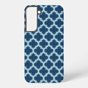 Coque Samsung Galaxy Trellis Bleu et Bleu Bébé, Treillis, Quatrefeuille