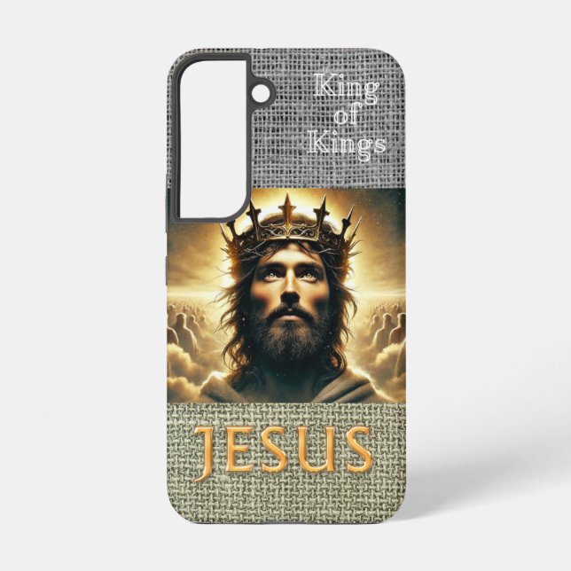 Coque Samsung Galaxy Trendy Scripture Hessian Jesus Gold King (Verso)