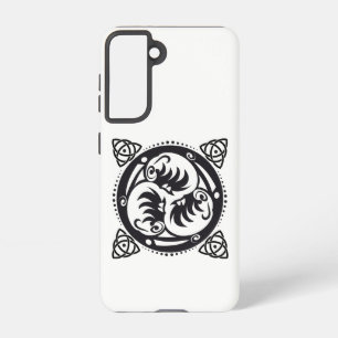 Coque Samsung Galaxy Triskelion Celtique noeud Mandala Design noir