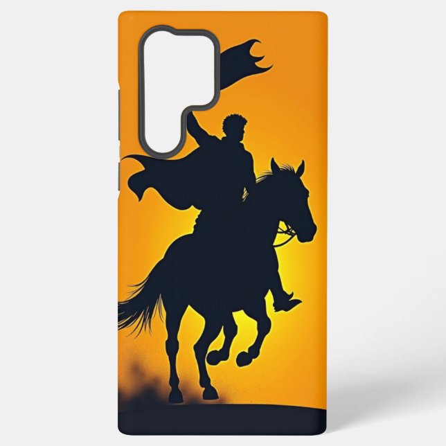 Coque Samsung Galaxy "Triumphant Charge : Une silhouette à l'aube" Télé (Verso)