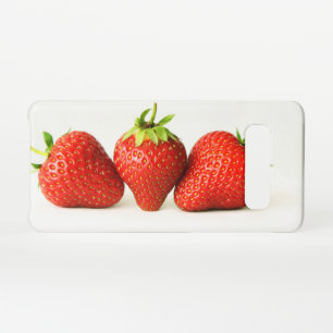 Coque Samsung Galaxy S10 Trois fraises sur Sgm blanc