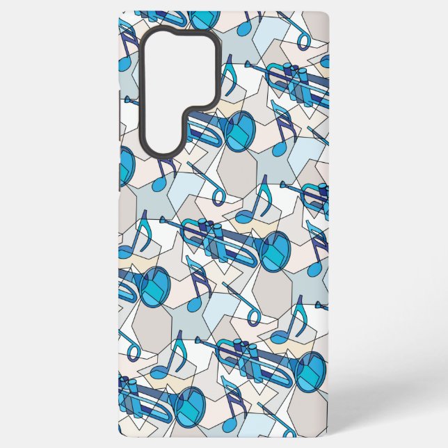 Coque Samsung Galaxy Trumpet Music Notes Fragments (Verso)