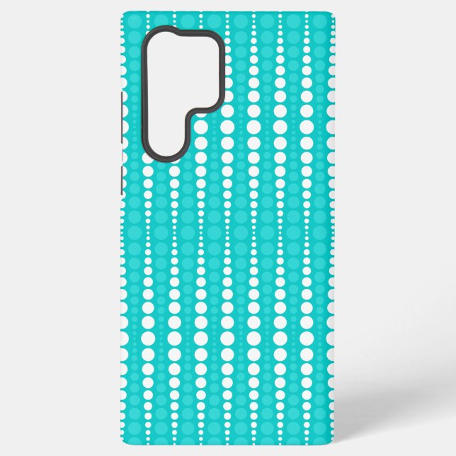 Coque Samsung Galaxy Turquoise and White Polka Dots Phone Case (Verso)