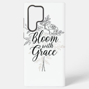 Coque Samsung Galaxy Typographie de fleurs en ligne élégante