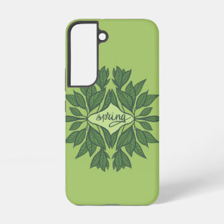 Coque Samsung Galaxy Typographie esthétique Feuille du printemps vert