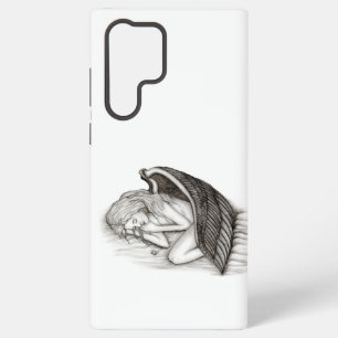 Coque Samsung Galaxy Un ange endormi, dessin en noir et blanc
