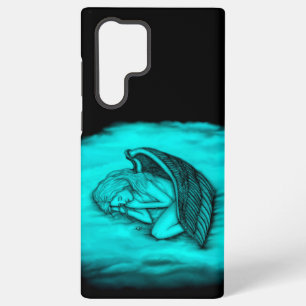 Coque Samsung Galaxy Un Angel endormi, Noir et Vert Design