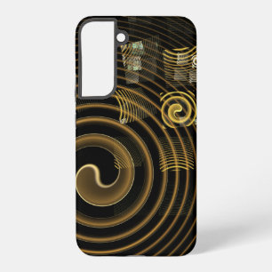 Coque Samsung Galaxy Vagues dorées hypnotiques Art abstrait moderne