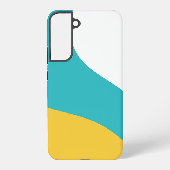 Coque Samsung Galaxy Vagues simples - Turquoise et Jaune (Verso)