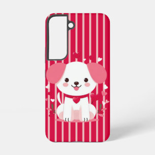 Coque Samsung Galaxy Valentines mignon chien rayé
