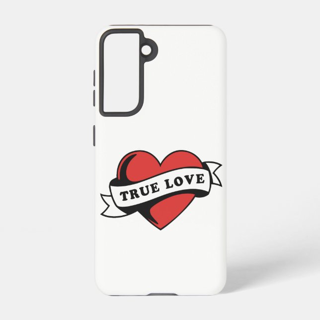Coque Samsung Galaxy Véritable amour Tatouage Coeur | Design romantique (Verso)