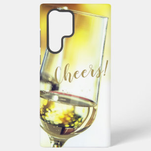 Coque Samsung Galaxy Verre à vin blanc Golden Bokeh Cheers