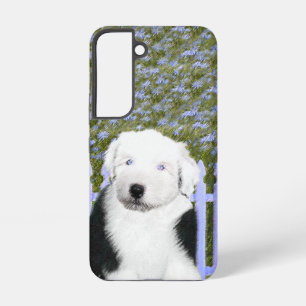 Coque Samsung Galaxy Vieux anglais Sheepdog Puppy Peinture - Chien Art