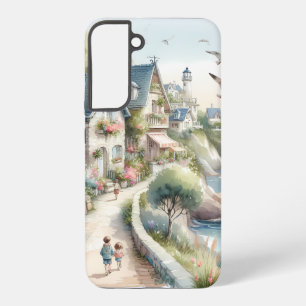 Coque Samsung Galaxy Village de cottages côtiers pastel Évasion
