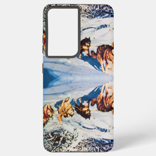 Coque Samsung Galaxy Vintage Alaska eskimo Malamute course de traîneau