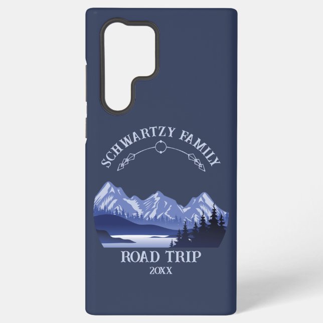 Coque Samsung Galaxy Vintage Blue Mountain Lake Sunset (Verso)