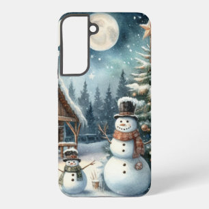 Coque Samsung Galaxy Vintage/Rustique/Bonhomme de neige/Noël