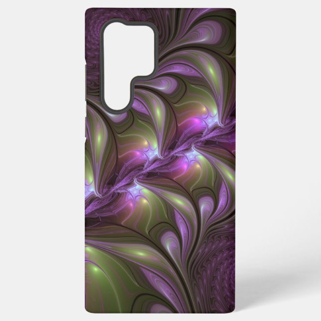 Coque Samsung Galaxy Violet Abstrait violet violet kaki fractal (Verso)