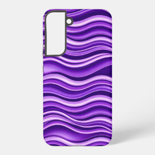 Coque Samsung Galaxy Violet et blanc Vagues Motif moderne Abstrait