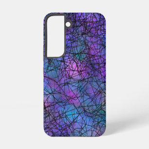 Coque Samsung Galaxy Violet et noir Abstrait Line Art unique