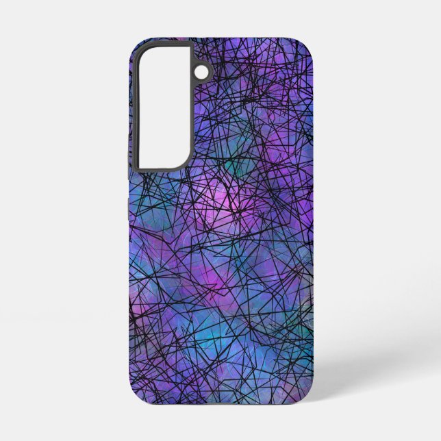 Coque Samsung Galaxy Violet et noir Abstrait Line Art unique (Verso)