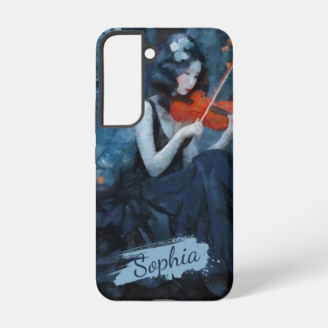 Coque Samsung Galaxy Violoniste gothique Imaginaire foncé dans le jardi (Verso)