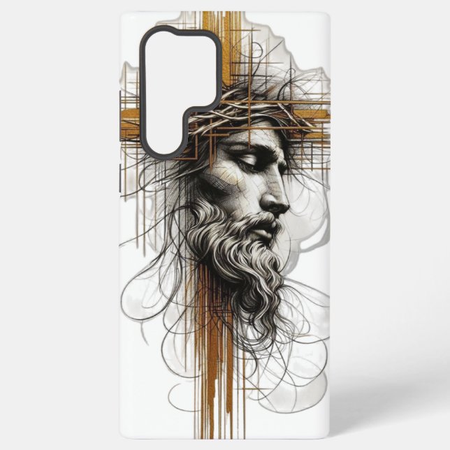 Coque Samsung Galaxy Visage de Jésus (Verso)
