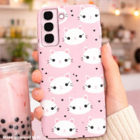 Visages de Chat Kawaii avec des Cœurs – Motif Rose