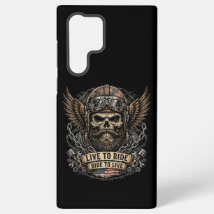 Coque Samsung Galaxy Vivre pour rouler Crâne barbu motard
