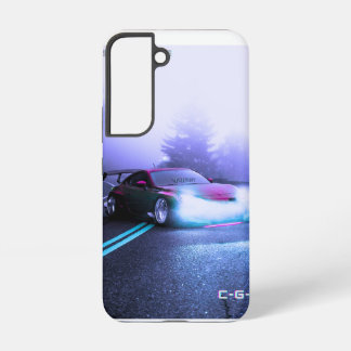 Coque Samsung Galaxy voiture de sport fantasy en bord de route sur étui