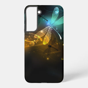 Coque Samsung Galaxy Vol de libellule verte lumineuse
