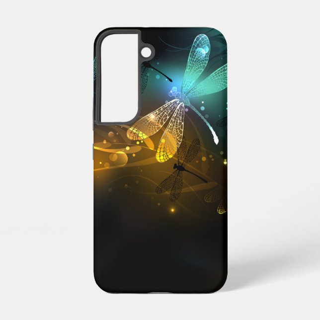 Coque Samsung Galaxy Vol de libellule verte lumineuse (Verso)
