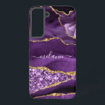 Coque Samsung Galaxy Votre nom Agate Violet Violet Or Marbre Cadeau<br><div class="desc">Agate Violet violet Parties scintillant or Geode Nom personnalisé Marbre étincelant Anniversaire - Anniversaire ou Mariage Cadeau / Fournisseur - Ajouter votre nom - Texte ou Supprimer - Faire votre cadeau spécial - Redimensionner et déplacer ou ajouter du texte / des éléments avec outil de personnalisation. Conception par MIGNED. S'il...</div>