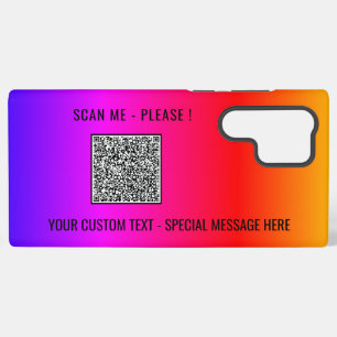 Coque Samsung Galaxy Votre QR Code Scan texte personnalisé Samsung Gala