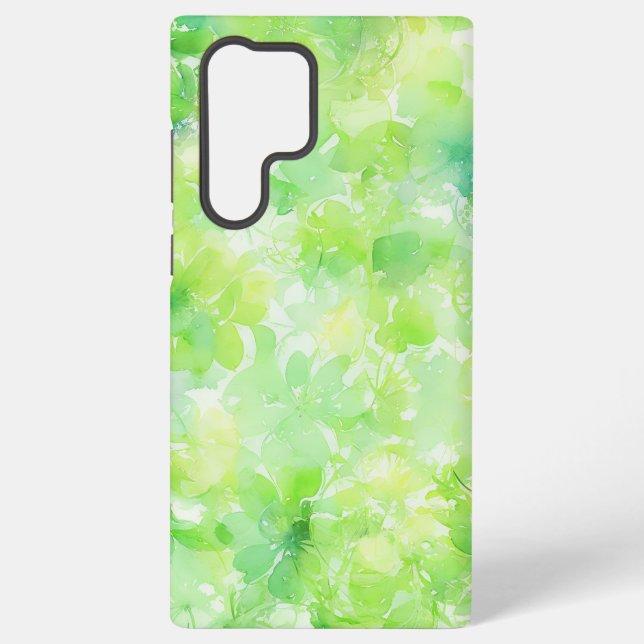 Coque Samsung Galaxy Watercolor Green Leaf Botanical Phone Case (Verso)