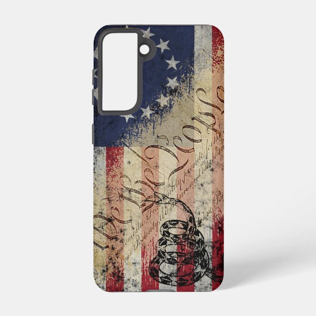 Coque Samsung Galaxy We The People Betsy Ross American Flag and Snake (Verso)