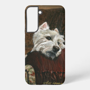Coque Samsung Galaxy Westie se prélassant sur le canapé