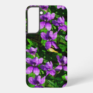 Coque Samsung Galaxy WI State Flower Wood Violet Mosaic