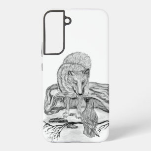 Coque Samsung Galaxy Wolf and Raven black and white design