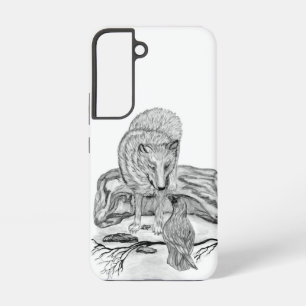 Coque Samsung Galaxy Wolf and Raven black and white design