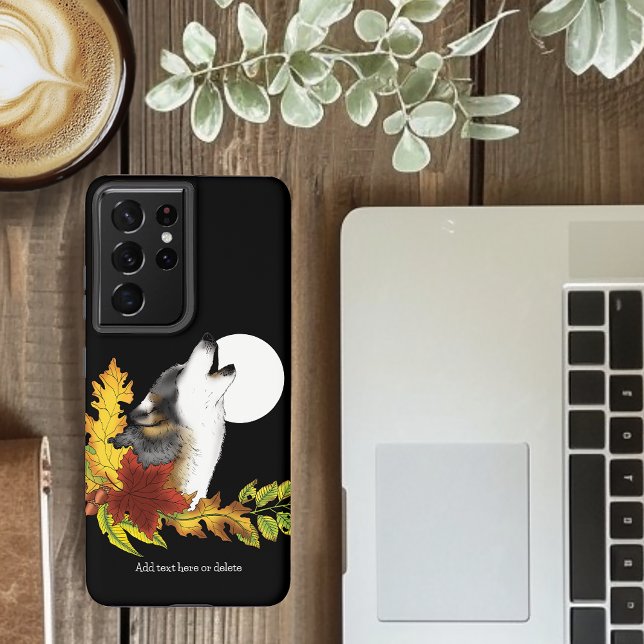Coque Samsung Galaxy Wolf Howling Moon (Créateur téléchargé)