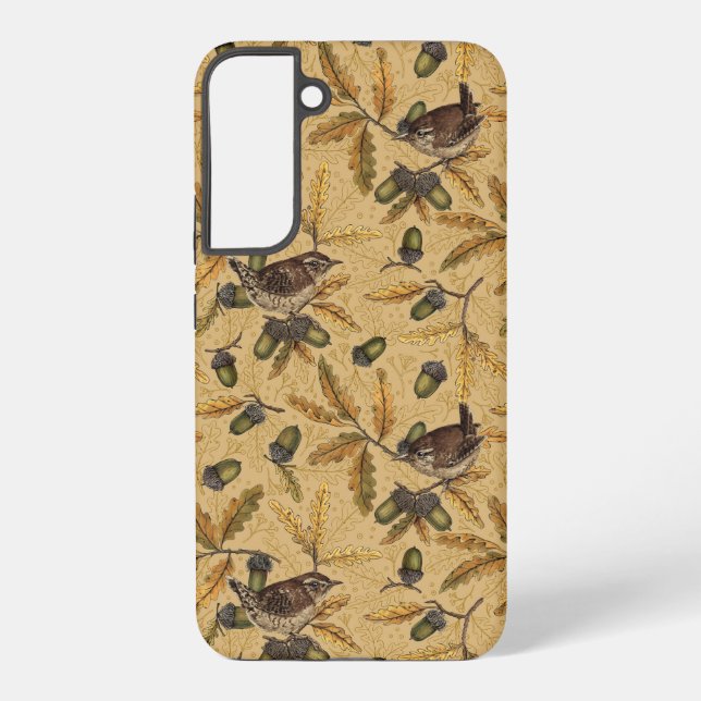 Coque Samsung Galaxy Wrens et glands sur le miel (Verso)