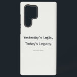 Coque Samsung Galaxy Yesterday's Logic Today's Legacy Programmer Quote<br><div class="desc">This minimalist programmer quote design is perfectly suited for a Samsung phone case, offering a clean and modern tech aesthetic. Featuring the phrase “Yesterday’s Logic, Today’s Legacy”, this design represents the evolution of code and the mindset of experienced developers. The balanced, centered typography ensures clarity, readability, and a professional look...</div>