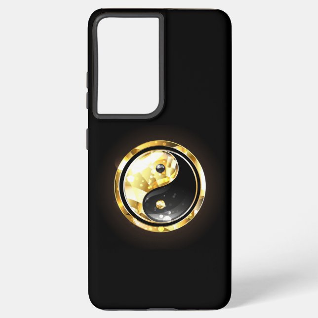 Coque Samsung Galaxy Yin Yang or en noir (Verso)