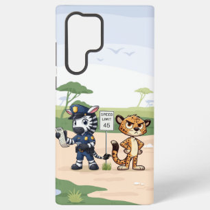 Coque Samsung Galaxy zèbre et guépard de police mignons