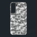 Coque Samsung Galaxy Zinnias, monochrome sur blanc<br><div class="desc">Motif vectoriel de fleurs de zinnia peintes à la main</div>